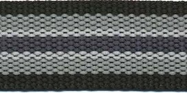 Tassenband 30 mm streep zwart/licht grijs/wit/antraciet STEVIG (ca. 5 m) Tassenband 30 mm streep zwart/licht grijs/wit/antraciet STEVIG (ca. 5 m)