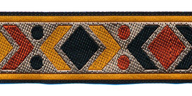 Sierband wieber oker-zwart-oranje 25 mm (ca. 22 m) Sierband wieber oker-zwart-oranje 25 mm (ca. 22 m)