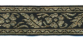 Bloemband zwart-goud 25 mm (ca. 22 m) Bloemband zwart-goud 25 mm (ca. 22 m)