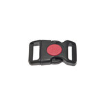 Gebogen klikgesp zwart kunststof met rode (ronde) veiligheidssluiting 20 mm (10, 50, 100, ... stuks) Gebogen klikgesp zwart kunststof met rode (ronde) veiligheidssluiting 20 mm (10, 50, 100, ... stuks)