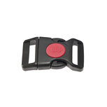 Gebogen klikgesp zwart kunststof met rode (ronde) veiligheidssluiting 25 mm (10, 50, 100, ... stuks) Gebogen klikgesp zwart kunststof met rode (ronde) veiligheidssluiting 25 mm (10, 50, 100, ... stuks)