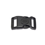 Gebogen klikgesp zwart kunststof met zwarte (ronde) veiligheidssluiting 25 mm (10, 50, 100, ... stuks) Gebogen klikgesp zwart kunststof met zwarte (ronde) veiligheidssluiting 25 mm (10, 50, 100, ... stuks)