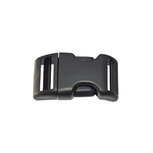 Gebogen verstelbare klikgesp zwart kunststof 20 mm (10, 50, 100, ... stuks) Gebogen verstelbare klikgesp zwart kunststof 20 mm (10, 50, 100, ... stuks)