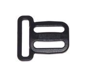 Schuifgesp zwart kunststof 20 mm met ring 25 mm (100 stuks) Schuifgesp zwart kunststof 20 mm met ring 25 mm (100 stuks)